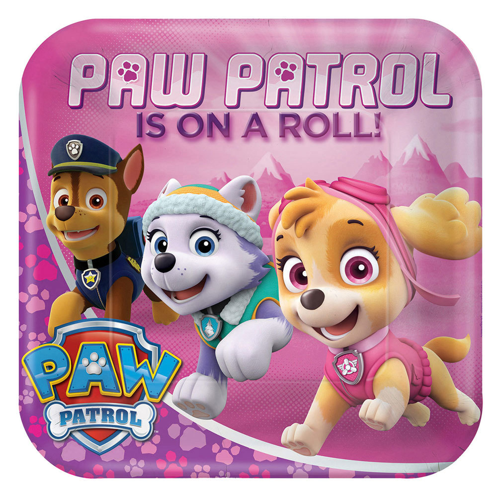 Amscan "Pink Paw Patrol" - Vajilla de fiesta de cumpleaños para niños - Imagen 8 de 16