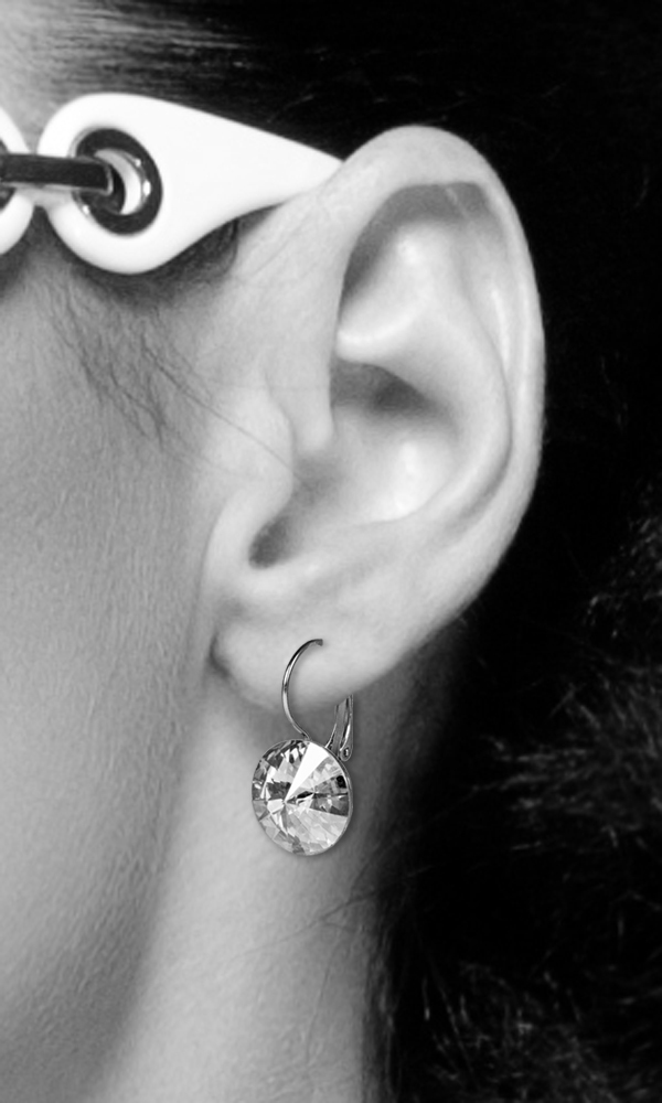 LUISIA Ohrringe Rivoli mit Kristallen von Swarovski - 14 mm - Strass Ohrhänger